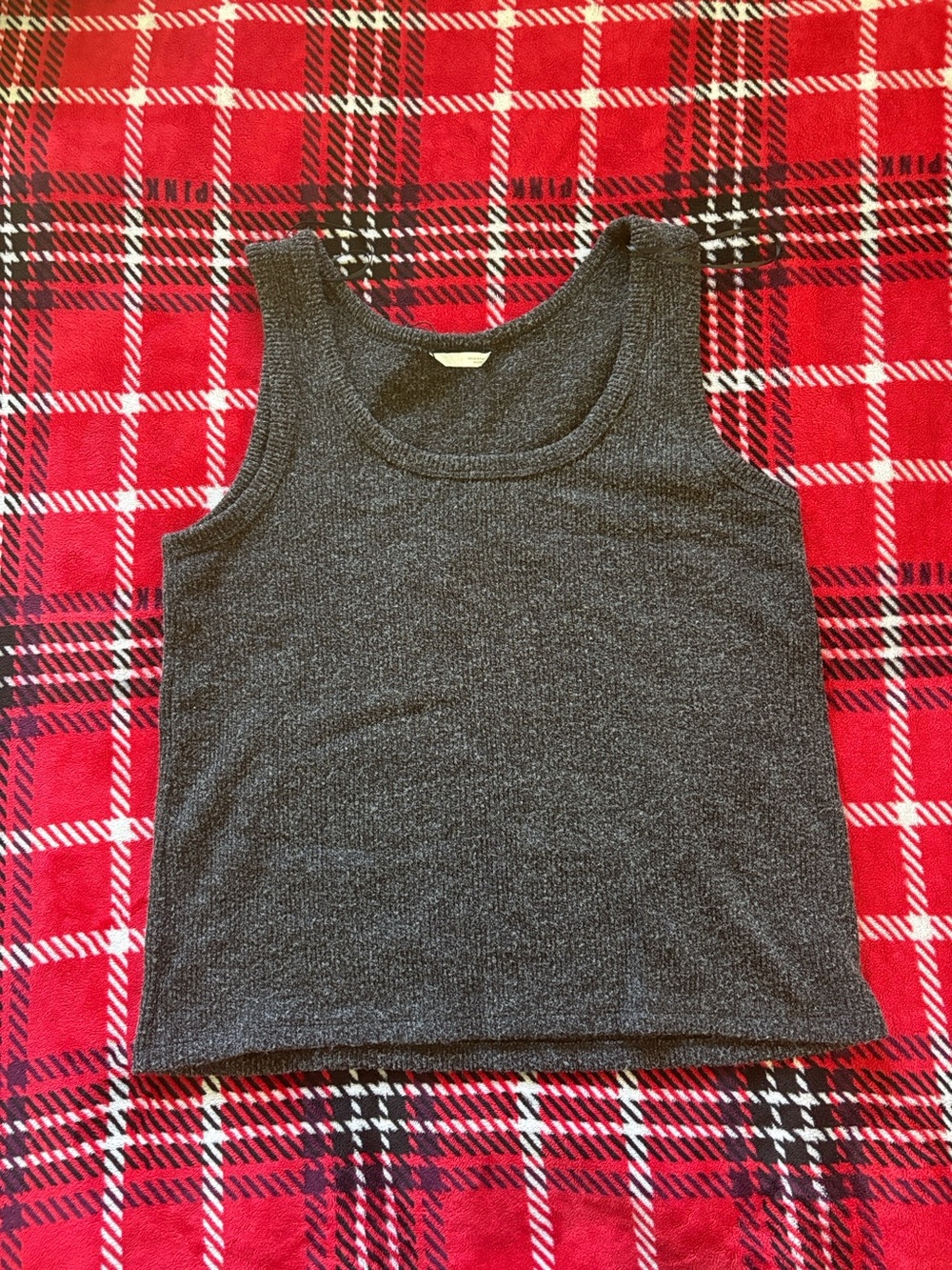 Zara Charcoal Ribbed Tank Top